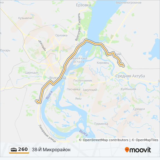 Карта Волжского Волгоград маршрут 260