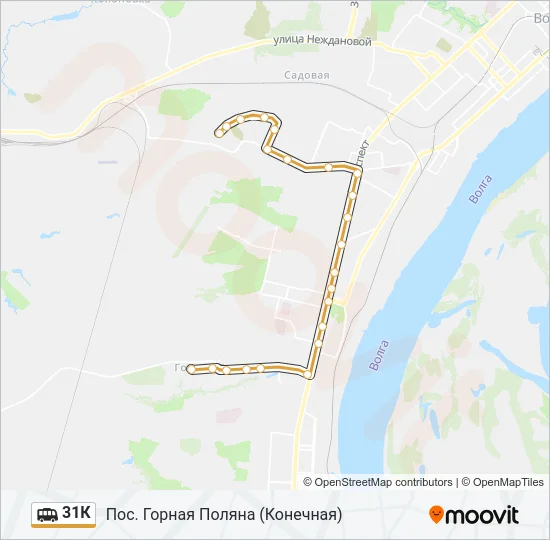 Маршрутка 31К: карта маршрута