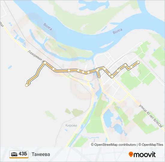 43Б Shuttle Line Map