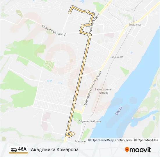 Маршрутка 46А: карта маршрута