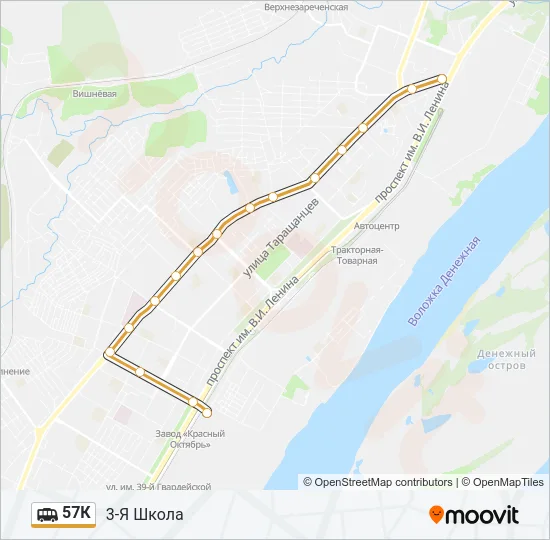 Маршрутка 57К: карта маршрута