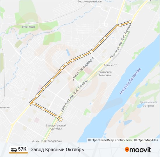 Маршрутка 57К: карта маршрута