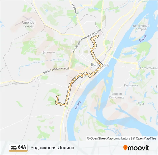 64А Shuttle Line Map