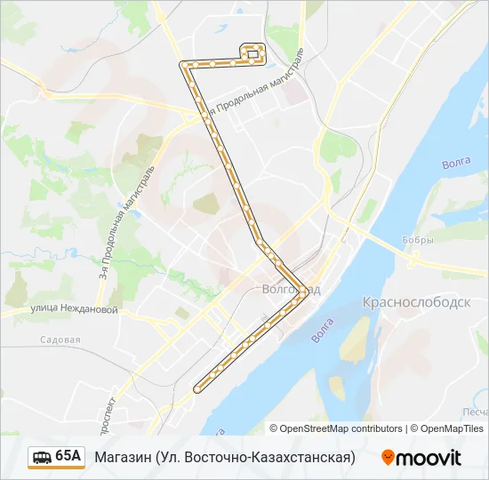 Маршрутка 65А: карта маршрута