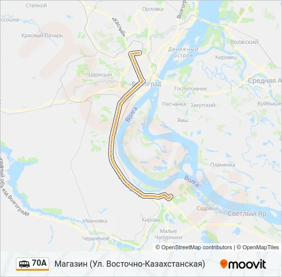 Маршрутка 70А: карта маршрута