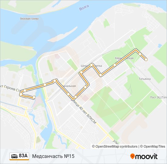 83А shuttle Line Map