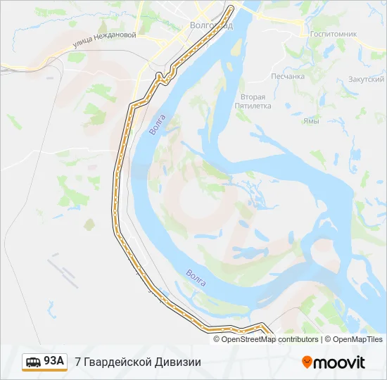 Маршрутка 93А: карта маршрута
