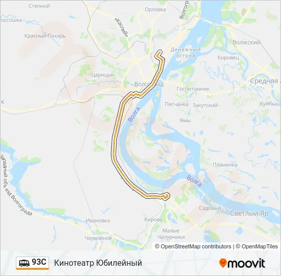 Маршрутка 93С: карта маршрута
