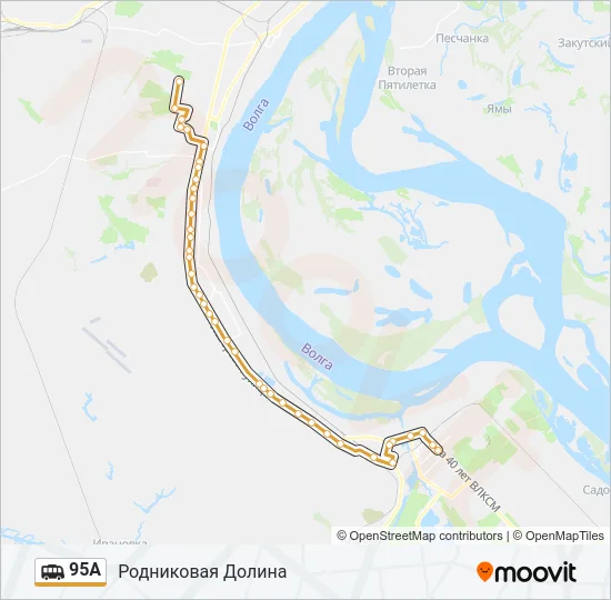Маршрутка 95А: карта маршрута