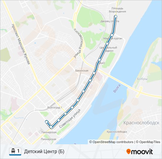 1 Trolleybus Line Map