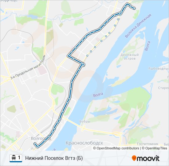 1 Trolleybus Line Map