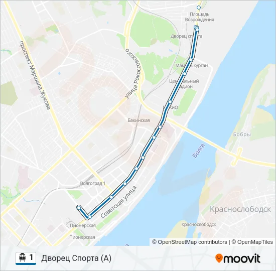 1 Trolleybus Line Map