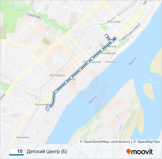 Троллейбус 10: карта маршрута