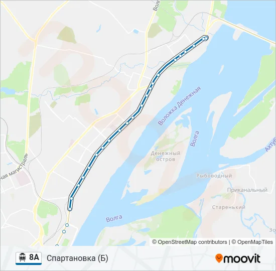8А Trolleybus Line Map