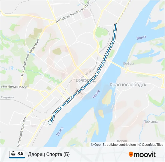 8А Trolleybus Line Map