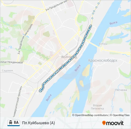 8А Trolleybus Line Map