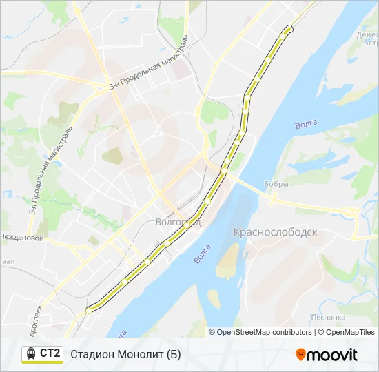 СТ2 Light Rail Line Map