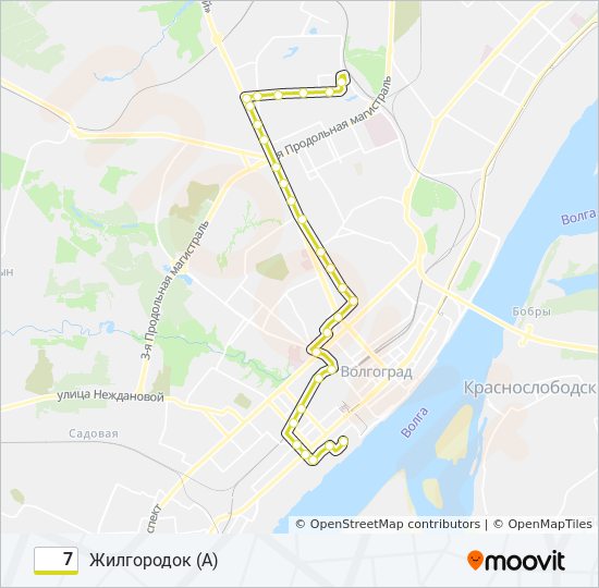 Трамвай 7: карта маршрута