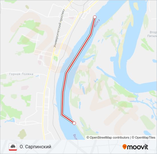 Паром ТУЛАКА – О. САРПИНСКИЙ: карта маршрута