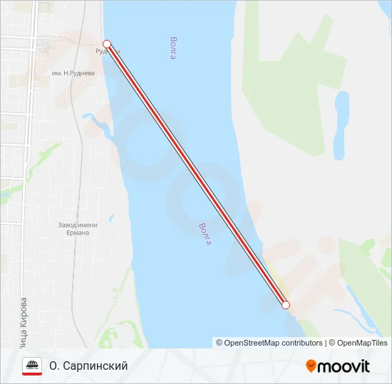 РУДНЕВА - О. САРПИНСКИЙ Ferry Line Map