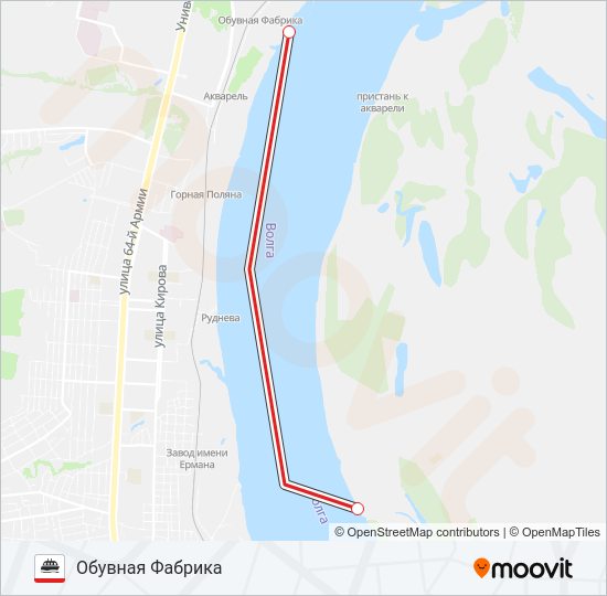 ОБУВНАЯ ФАБРИКА – О. СЕРПИНСКИЙ Ferry Line Map