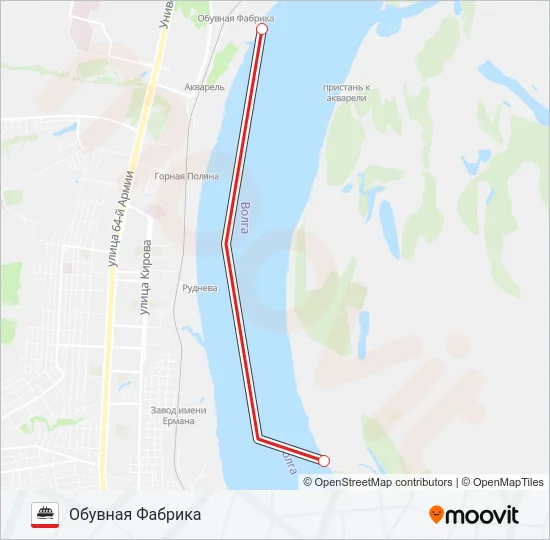 ОБУВНАЯ ФАБРИКА – О. СЕРПИНСКИЙ Ferry Line Map