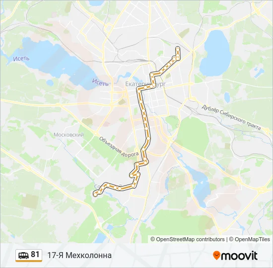 Маршрутка 81: карта маршрута