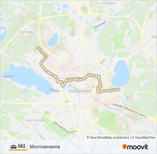 Маршрутка 082: карта маршрута