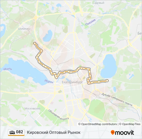 Маршрутка 082: карта маршрута