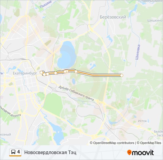 Автобус 4: карта маршрута