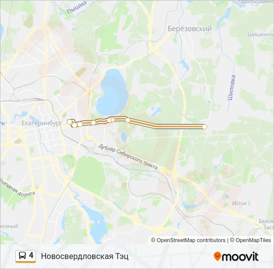 Автобус 4: карта маршрута