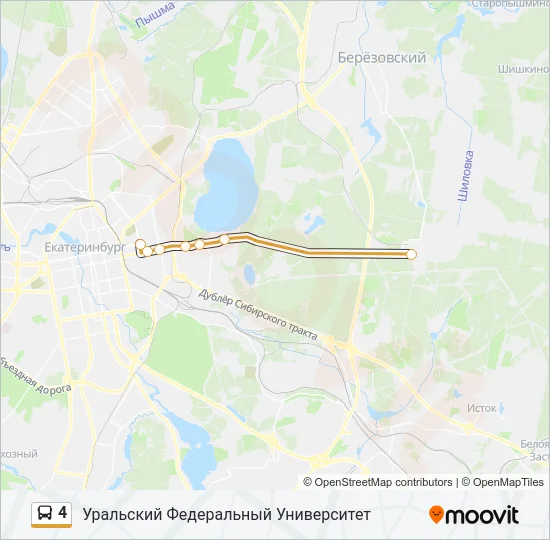 Автобус 4: карта маршрута