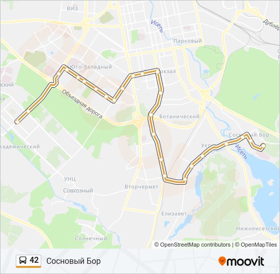 42 автобус екатеринбург. Маршрут 42. Маршрут 042 автобуса Екатеринбург.