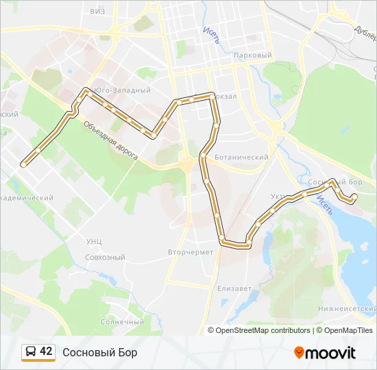 Автобус 42: карта маршрута
