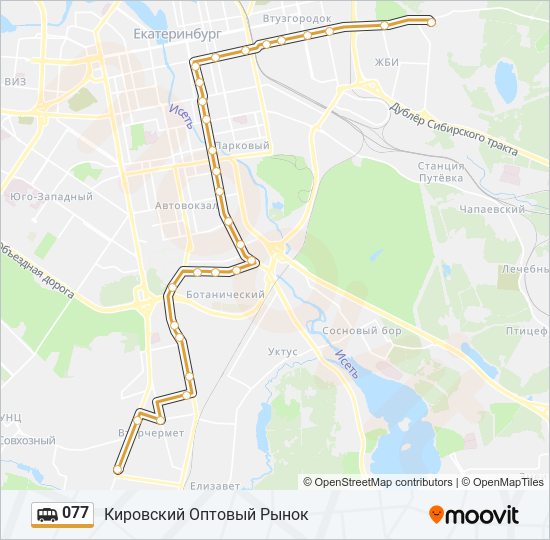 077 shuttle Line Map