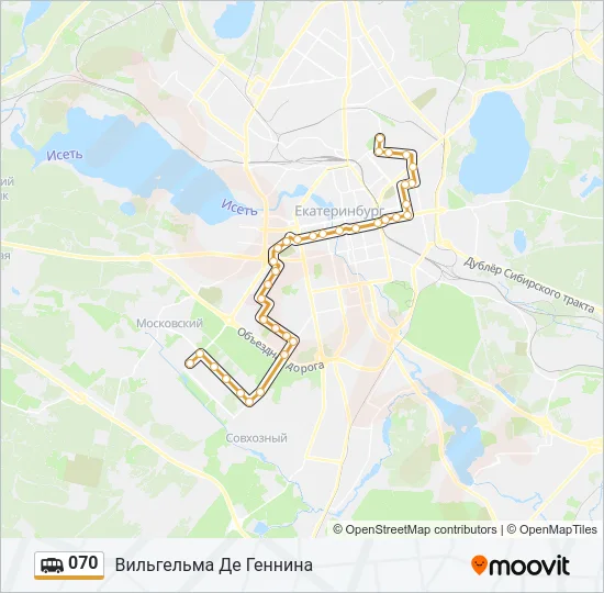 Маршрутка 070: карта маршрута