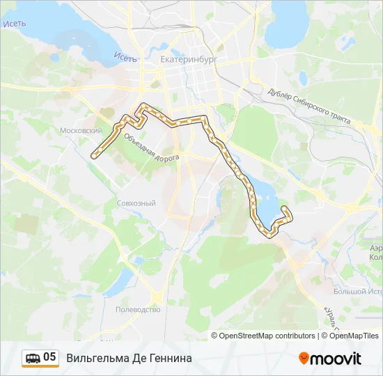 Маршрутка 05: карта маршрута