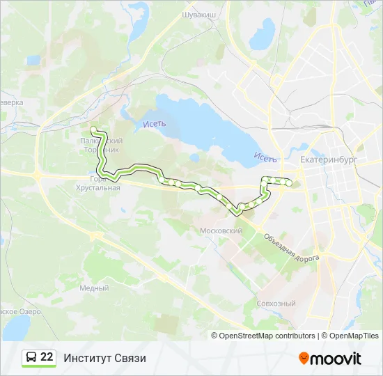 Автобус 22: карта маршрута