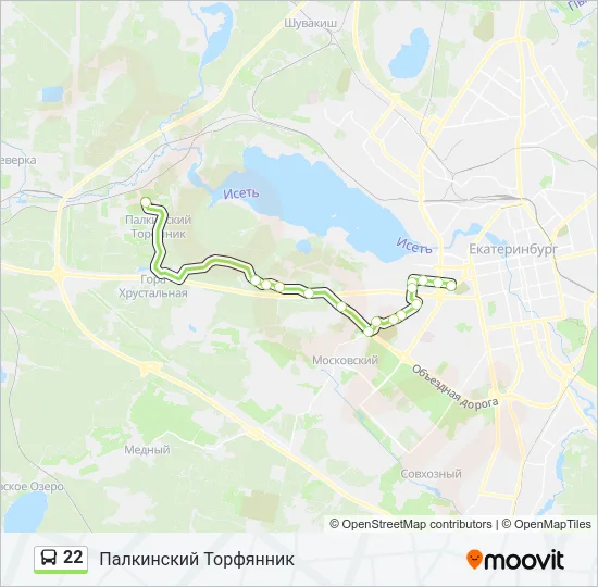Автобус 22: карта маршрута