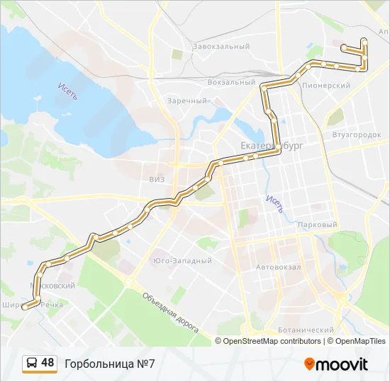 Автобус 48: карта маршрута