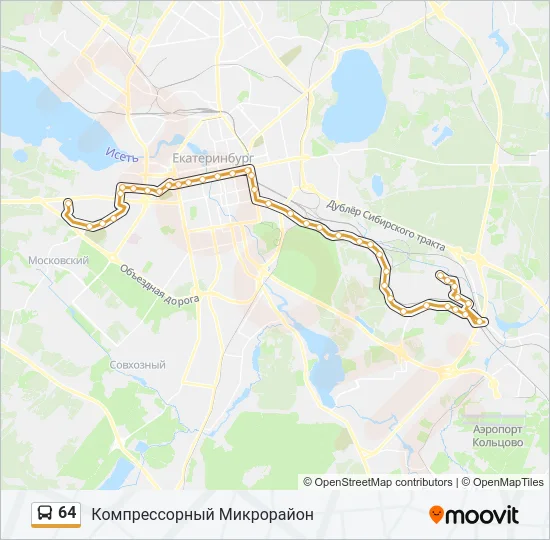 Автобус 64: карта маршрута