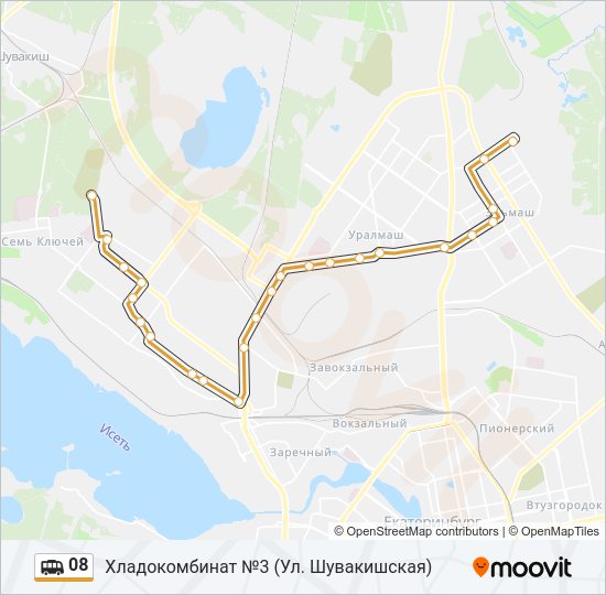 Маршрутка 08: карта маршрута