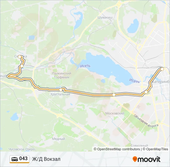 Маршрутка 043: карта маршрута