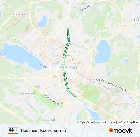 Метро 1: карта маршрута