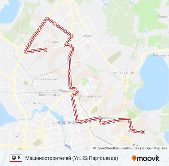 Маршрут 8: расписание, карты и остановки - Машиностроителей (Ул. 22 ...