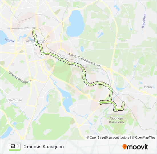Автобус 1: карта маршрута