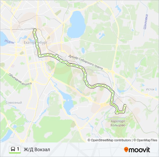 Автобус 1: карта маршрута