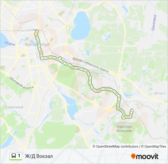 Автобус 1: карта маршрута