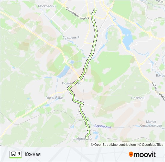 Автобус 9: карта маршрута