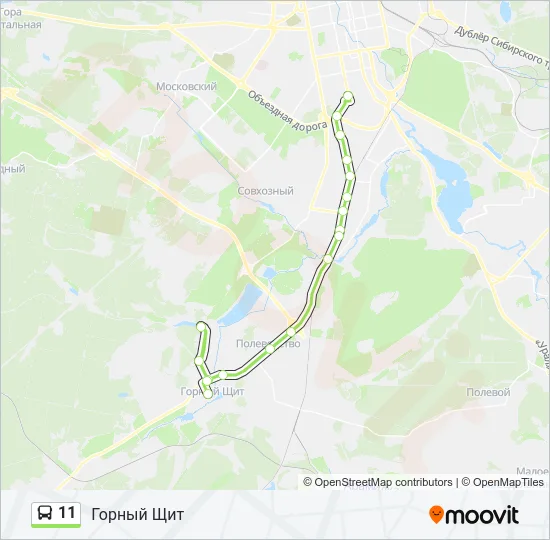 Автобус 11: карта маршрута